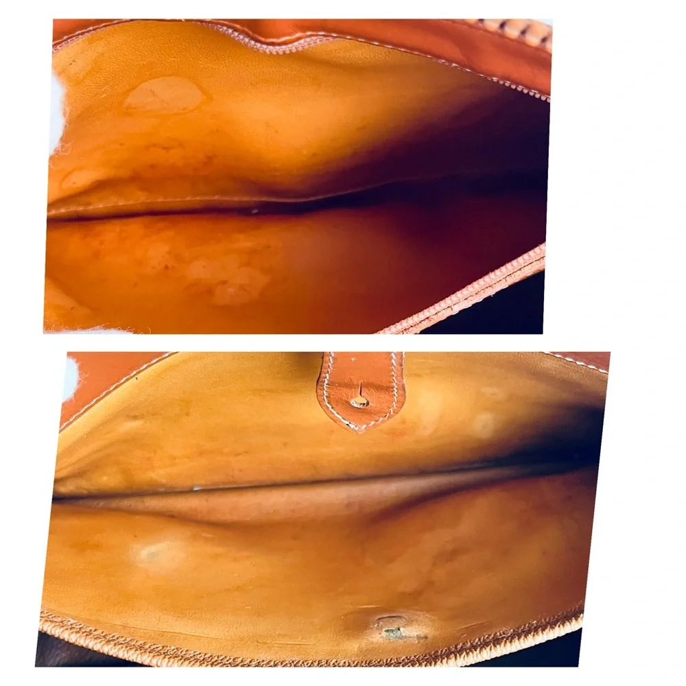 VINTAGE DOONEY & BOURKE BLACK TAN CLUTCH CROSSBODY BAG ADJUSTABLE STRAP - Picture 14 of 16